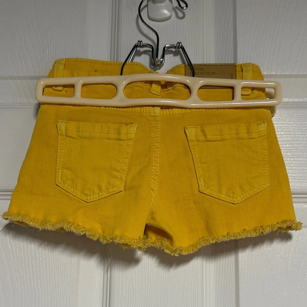 Zara Yellow Embroidered Kids Shorts